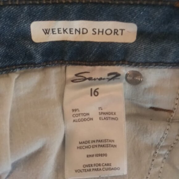 Seven7 women's size 16 denim frayed hem weekend shorts - Picture 11 of 12
